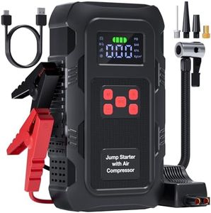 HPBS 5000A Jump Starter with Air Compressor, Portable Car Battery Jump Starter with 150 PSI Tire Inflator for Up to 10.0L Gas and 8.0L Diesel Engines, 12V Jump Box Battery Charger Booster(Red)