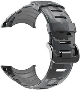 patrohoo Bands for Suunto Core Strap, Rubber Replacement Watch band for Suunto Core SS014993000,Grey Camouflage