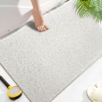 Shower Mats Non Slip for Elderly, 23.2x31.1’’Lager Loofah Non Slip Shower Mat, Loofah Bath Mats for Shower, Non Slip Bath/Shower Mat for Elderly-Wihte