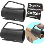 THMORT Wrapping Paper Roll Cutter with Handle (2-Pack) Push Cut Gift Birthday for Kids Boys and Girls Adults Man Woman Easy Sliding Wrap Holder Dispenser Clamp Tool Tube.