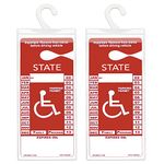 STROMGUARD Handicap Parking Placard Holder, Transparent Disabled Disability Parking Permit Placard Protector Holder Cover with Large Hanger Handicapped Accessories (2 Pack)