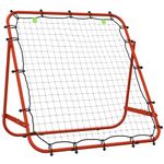 HOMCOM Football Rebounder Net, Adjustable Kickback Target Goal Teens Adults Training Aid for Multi-Sports Practise, Red