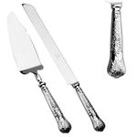 OTW PAVILION 2 Piece Wedding Cake Knife and Server Set,18/10 Stainless Steel Dessert Set Pie Server Cake Cutter Wedding Knife for Birthday,Anniversary,Holiday,Baby Shower,Party