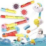 Bath Toys for Kids 3-5,Baby Bathtub Toys for Toddlers,45 PCS Track Slide Bath Water Toy Shower Toy Wind Up Toys Squirting Toys,Birthday Gifts for Boys Girls