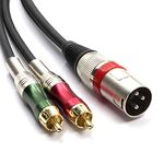 SiYear 10FT XLR Male to 2 x Phono RCA Plug Adapter Y Splitter Patch Cable, 1 XLR Male 3 Pin to Dual RCA Male Plug Stereo Audio Cable Connector(3 M)