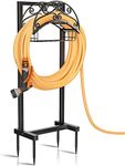 Gayuteay Garden Hose Holder - Upgraded Water Hose Holder Holds 151-feet Hose, Heavy Duty Metal Hose Stand Sturdy Freestanding Hose Hanger, Detachable Garden Hose Storage Rack for Outside Yard Lawn