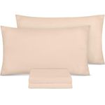 Utopia Bedding Pillow Cases 4 Pack - Size 50x75 cm - 100% Brushed Microfiber Pillowcases with Envelope Closure - Wrinkle, Fade, and Stain Resistant Pillow Cases - Beige