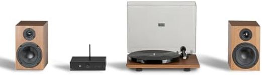 Pro-Ject Stereo Set E1, Analogue HiFi System, All-In-One Hi-Fi Set including E1 Turntable, Stereo Box E Integrated Amplifier, and Speaker Box 5E Speakers (Walnut)