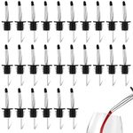 36 Pcs Bottle Pourers with Silicone Stainless Steel Liquor Freeflow Spirits Wine Bottle Spirits Pourers Tapered Spout with Rubber Dust Caps for Wine Spirits Alcohol Olive Oil Syrup Vinegar Bottles