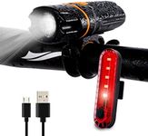 Wastou Bike Lights Super Bright Bike Front Light 1200 Lumen IPX6 Waterproof 6 Modes Cycling Light Flashlight Torch USB Rechargeable Tail Light(USB Cables Included)