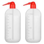 stonylab Chemical Wash Bottle, 2-Pack Lab Sealed Cylindrical Plastic Safety Lab Reagent Squeeze Wash Bottle, Sample Sealing Liquid Storage Containers with Narrow Mouth, 1000 ml (34 oz)/2 Bottle