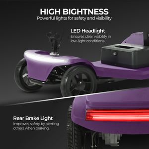 Discover Mobility Pilot 2026 Portable Mobility Scooter, 4mph, 136kg, Purple