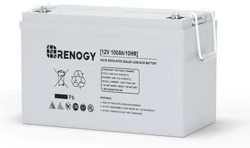 Renogy Deep Cycle AGM Battery 12 Volt 100Ah, 3% Self-Discharge Rate, 1100A Max Discharge Current, Safe Charge Most Home Appliances for RV, Camping, Cabin, Marine and Off-Grid System, Maintenance-Free