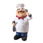 Universe LIGHTSResin Chef Figurines, Fat Chef Ornament Statue Italian Chef Kitchen Decor for Counter Restaurant Coffee Shop