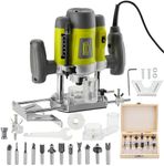 Wood Trimmer, DEWINNER Router Tool Electric Woodworking Power Router Trimmer,Variable Speed Hand Joiner Tool Plunge Router, Trimmer Laminator with 12PC 6mm 8mm Bits Collets