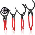 Lothee 4 Pieces 10'' 12'' 14'' 16'' Oil Filter Pliers Adjustable Oil Filter Wrench Oil Filter Removal Tool for Engine Filters, Conduit, Fittings