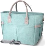 KIPBELIF Cute & Roomy Lunch Box for Women – Adults Large Insulated Lunch Bag with Shoulder Strap, Multi-Pockets, and Water Bottle Holder for Work, Picnic, and Outdoors (Extra Large Size, Aqua Green)