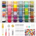 Embroidery Floss Kit - 160Pcs Friendship Bracelet String Kits Including 110 Colors Embroidery Thread Supplies and Cross Stitch Tools for Hand Embroidery Knitting Sewing Floss Bobbins