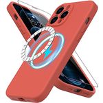 DEENAKIN for iPhone 11 Pro Case Silicone with Screen Protector - [Compatible with MagSafe] - Camera Cover - Slim Fit Protective Magnetic Phone Case 5.8" for Women Girls - Coral