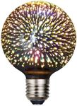 KLED LED Vintage Edison Bulb, G95 3W, Fireworks Filament Bulb 3D Colorful Lamp Bulb , 300 Lumen, 2700K (Warm White), Decorative Light Bulb, Medium Base E27, 82-265v (G95)