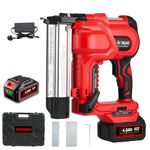 Electric Nail Gun Cordless Staple Gun - for DIY Projects of Upholstery, Home Improvement and Woodworking(Incl. 1 Batteries & Charger)