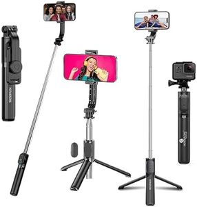 Kratos Extendable Selfie Stick Tripod Stand up to 100 cms Long, 360° Rotation, Compatible with iPhone, Samsung, Vivo, Redmi, Oppo, Gopro and All Smartphones with Bluetooth Remote