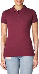 Lee Womens Stretch Pique Polo-Shirts, Burgundy, Large US