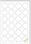 Creavvee 24 Round Label per Sheet, 25 A4 Sheets, Printable White Sticker Paper Labels for Laser/Inkjet Printers Made in Europe - Sticker Size Round 40mm