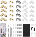Glasses Nose Pads, 25 Pairs of Anti Slip air Chamber Soft Silicone Eyeglasses Nose Pads Repair kit, Including Screwdriver, Small Screws, Tweezers, Cleaning, Glasses and Sunglasses Replacement kit