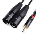 NANYI XLR to 3.5mm Splitter Cables, TRS Stereo Male to Two XLR Male Interconnect Audio Microphone Cable, Y Splitter Adapter Cable (0.5 Meters /1.6Feet)