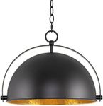 Kira Home Sulis 15" Modern Industrial Pendant Light + Satellite Style Shade, Black Finish