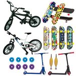 SHAOOU Mini Finger Skateboards Toy Set，Finger Bikes Bmx Mountain Bike Finger Scooter Pro Fingerboard With Wheels Tool Accessories Set Finger Board Party Favors Gifts For Boys Girls Adults (22)