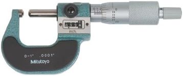 Mitutoyo 295-253, 0 - 1" X .0001" Spherical Anvil and Spindle, Digit Outside Micrometer, Ratchet