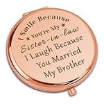 Sister in Law Gifts Compact Makeup Mirror for Bonus Sister Wedding Gifts for Sister in Law Birthday Engagement Gifts Ideas Folding Makeup Mirror for Unbiological Sister Funny Christmas Birthday Gifts