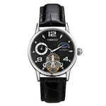 TIME100 Men's Automatic Mechanical Watch Tourbillon Design Multifunctional Dial Waterproof(Black)