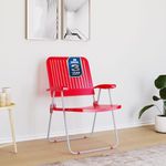 Nilkamal GSTFLDCHR Plastic Mid Back with Arm Chair | Chairs for Home| Dining | Bedroom| Folding | Living Room| Office - Outdoor - Garden | Dust Free |100% Polypropylene Stackable Chairs (Bright Red)