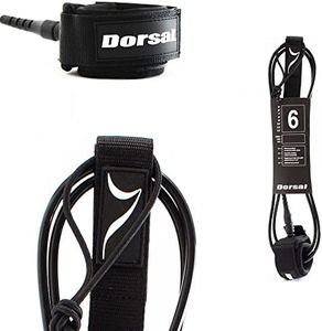 DORSAL Premium ProComp Surfboard 6, 7, 8, 9, 10 FT Surf Leash - Black 9 FT Longboard/Black