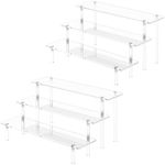 3 Tier Acrylic Display Risers, Large Perfume Organizer Stand, Clear Cupcake Stand Holder, Display Shelves for Figurines, Dessert Shelf for Party, Risers Display Stand for Decoration (2 Pack)