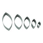 BekkiB Set of 5 "Oval" Cookie Cutters - Stainless Steel Cookie Cutters in 5 Sizes - Patio Shape for Cookies, Biscuits, Linzer Eyes - Dishwasher Safe - 7760