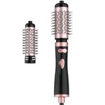 Rotating Hair Dryer Brush, Spin Blow Dryer Brush with 2 Brush Attachments(1.5"&2"), One-step Hot Air Brush for Smoother, Volumizer, Natural curls