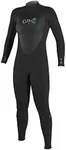 O'Neill Women's Epic 4/3mm Back Zip Full Wetsuit, Black/Black/Black, 10