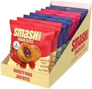 Smash Foods Energy Bites | Variety Pack | 5 Gluten-Free Vegan Snack Balls with No Sugar Added | Protein, Superfood Jam, Chia Seeds | On-the-Go Convenience | 8 Packs