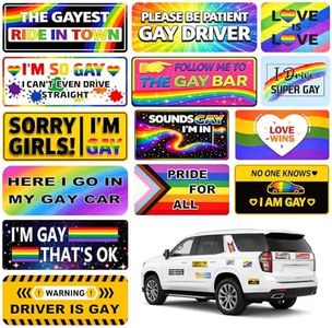 14PCS Funny LGBT Car Magnets Set, Gay Pride Rainbow Magnetic Bumper Stickers, Waterproof Prank Magnetic Sign Car Decals for Vehicles, Trucks, Fridge, LGBT Pride Gifts Accessories