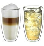 Creano Double Walled Coffee Glasses 400ml - Insulated XXL Cappuccino Cups - Latte Macchiato, Tea - Also Suitable for Small Hands - 2 pcs (Pack of 1)