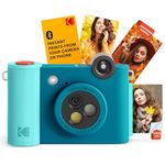 KODAK Smile+ Wireless Digital Instant Print Camera with Effect-Changing Lens, 2x3” Sticky-Backed Photo Prints, and Zink Printing Technology, Compatible with iOS and Android Devices - Blue