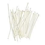 Bonnin 40mm Silver Plated Head Pins Needles for Earrings Jewelry Making (200)