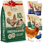 Hatortempt Bulk Dried Mealworms 10 Lbs - Non GMO Dried Mealworms for Chickens - Dried Mealworms for Chickens - Meal Worms for Birds & Chicken Treats for Laying Hens - Organic Chicken Feed