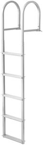 VEVOR Removable Dock Ladder 5 Steps, 500lbs Heavy-Duty, Thickened 6063 Aluminum Alloy with Textured Nonslip Step & Mat, Weather-Ready & Quick Detach for Dock, Boat, Pool, Fishing
