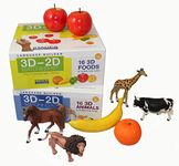 Stages Learning Language Builder Firsts Kit (3D-2D Animals Matching Kit and 3D-2D Foods Matching Kt)