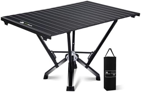 MTRVR Folding Camping Table — Stable Roll-Up Aluminum Design, Solid Support Structure, Portable Outdoor Table for Camping, Cooking, RV & Travel
